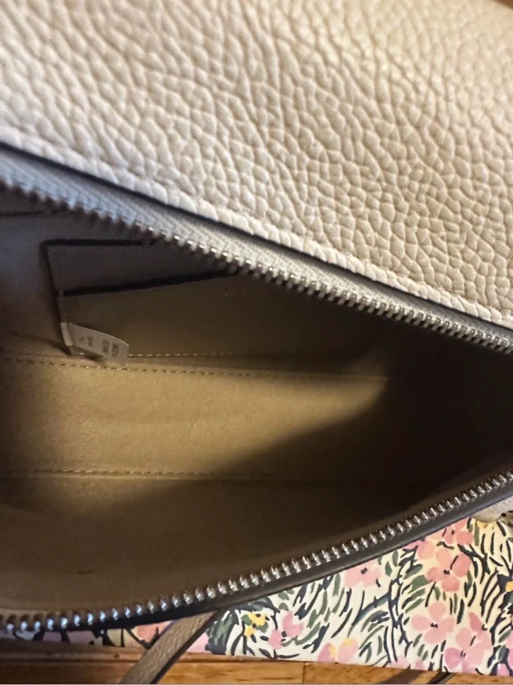 Tory Burch Leather Satchel with Top Handle and Crossbody Strap